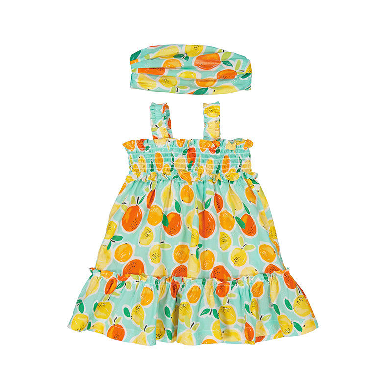 Mayoral Girls' Toddler Citrus Print Summer Dress - Cute & Comfortable Outfit for Playdates, Parties & Outdoor Adventures