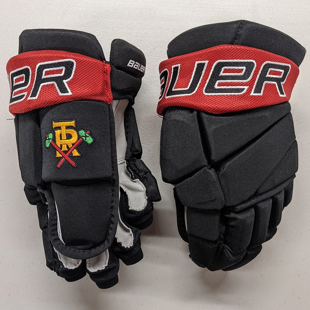 Bauer Vapor Elite Hockey Gloves - Custom Toms River Blackhawks Design - Professional Ice Hockey Gear for Games & Training