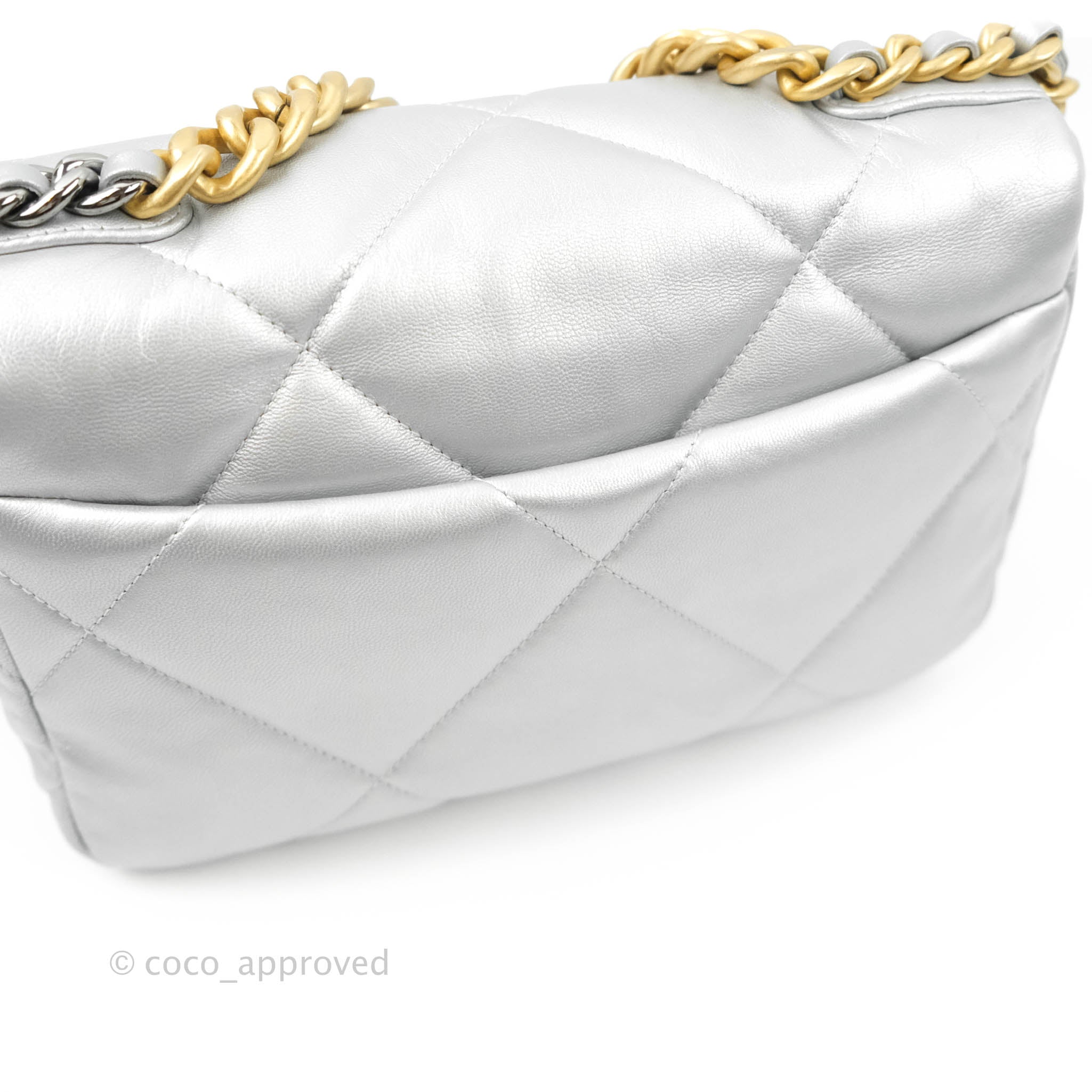 Chanel 19 Small Handbag in Silver with Mixed Hardware - Luxury Crossbody Bag for Women | Perfect for Evening Events, Date Nights & Special Occasions