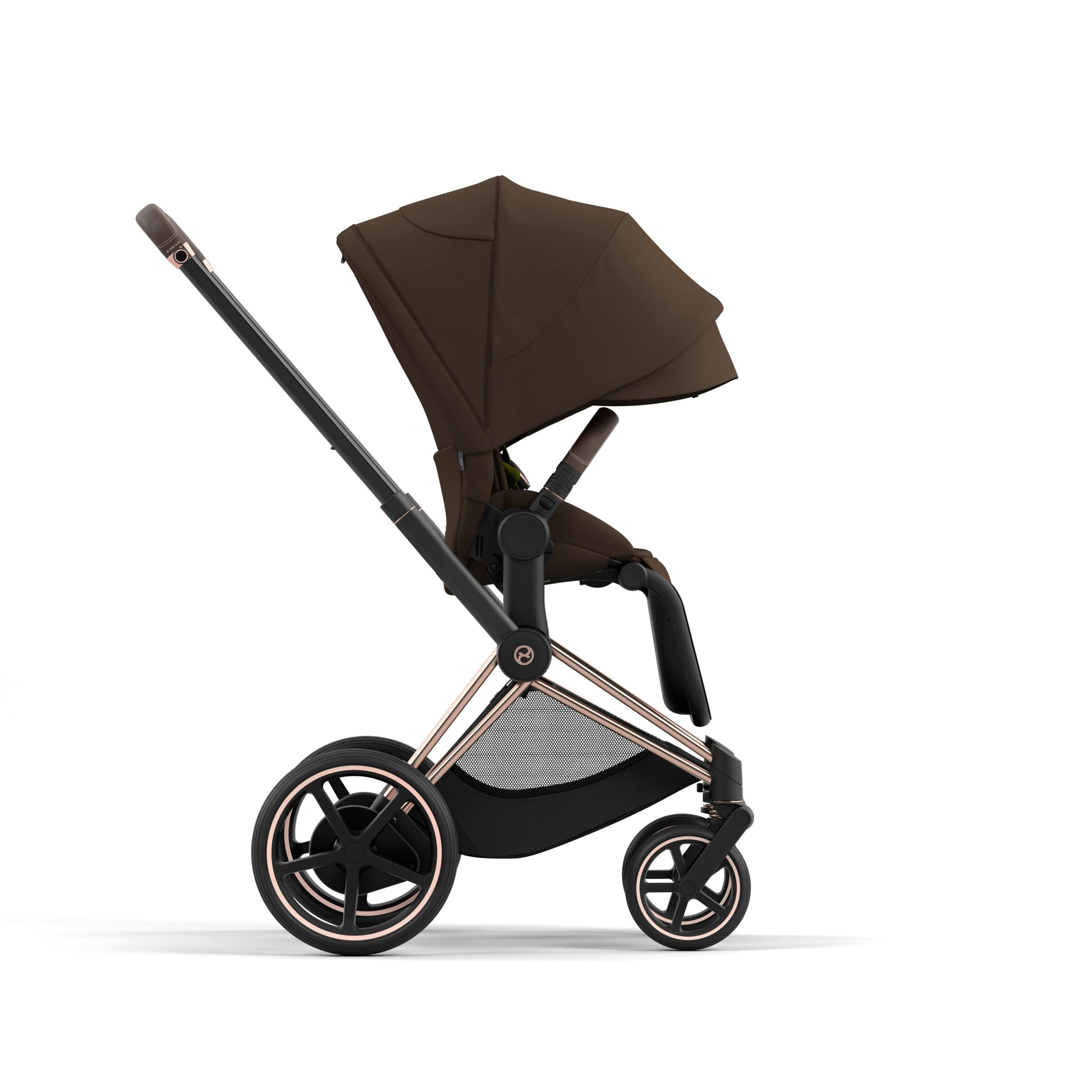 Cybex ePriam 2 Complete Stroller - Rose Gold & Brown Luxury Baby Stroller with All-Wheel Suspension | Perfect for Urban Travel, Shopping & Family Outings