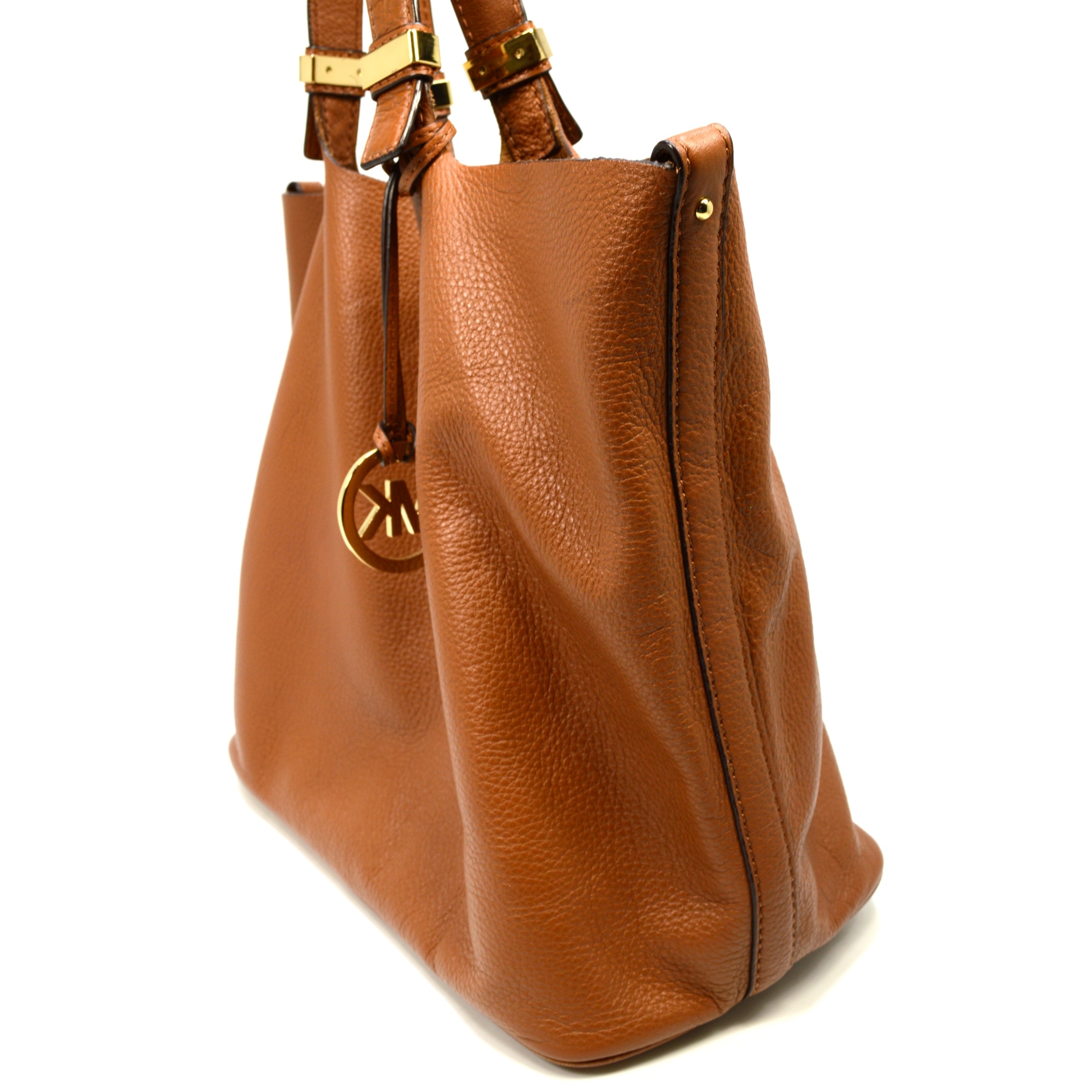 Pre-Owned MICHAEL KORS Colgate Leather Shoulder Tote Bag - Large Brown MK Handbag for Women | Perfect for Work, Travel & Everyday Use