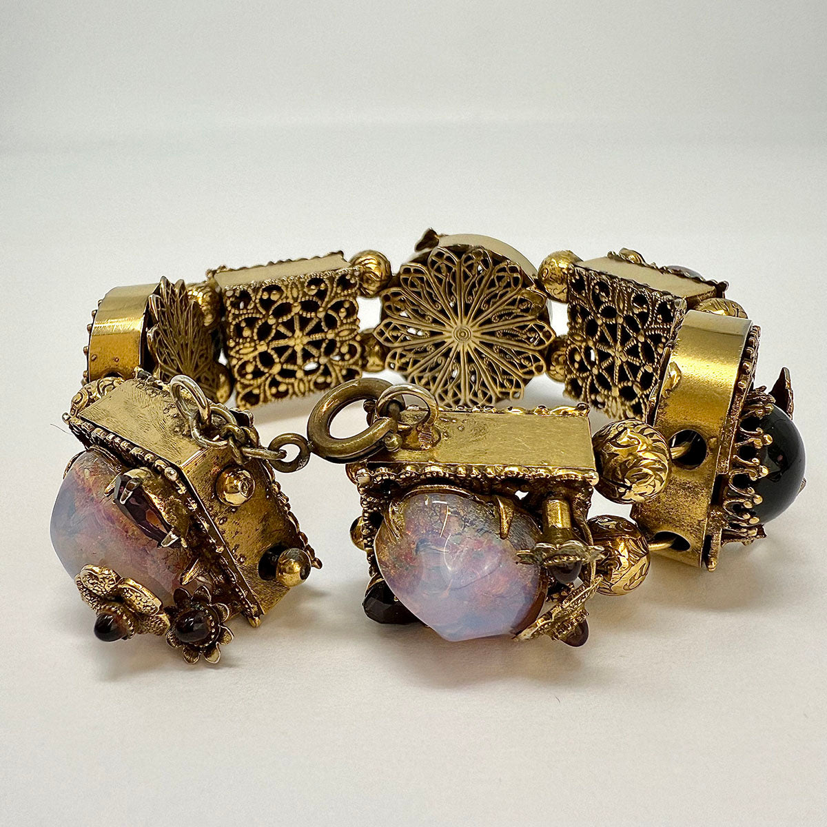 Victorian Opalized Amethyst Chunky Stone Bracelet for Women - Elegant Boho Jewelry for Parties, Weddings & Everyday Wear