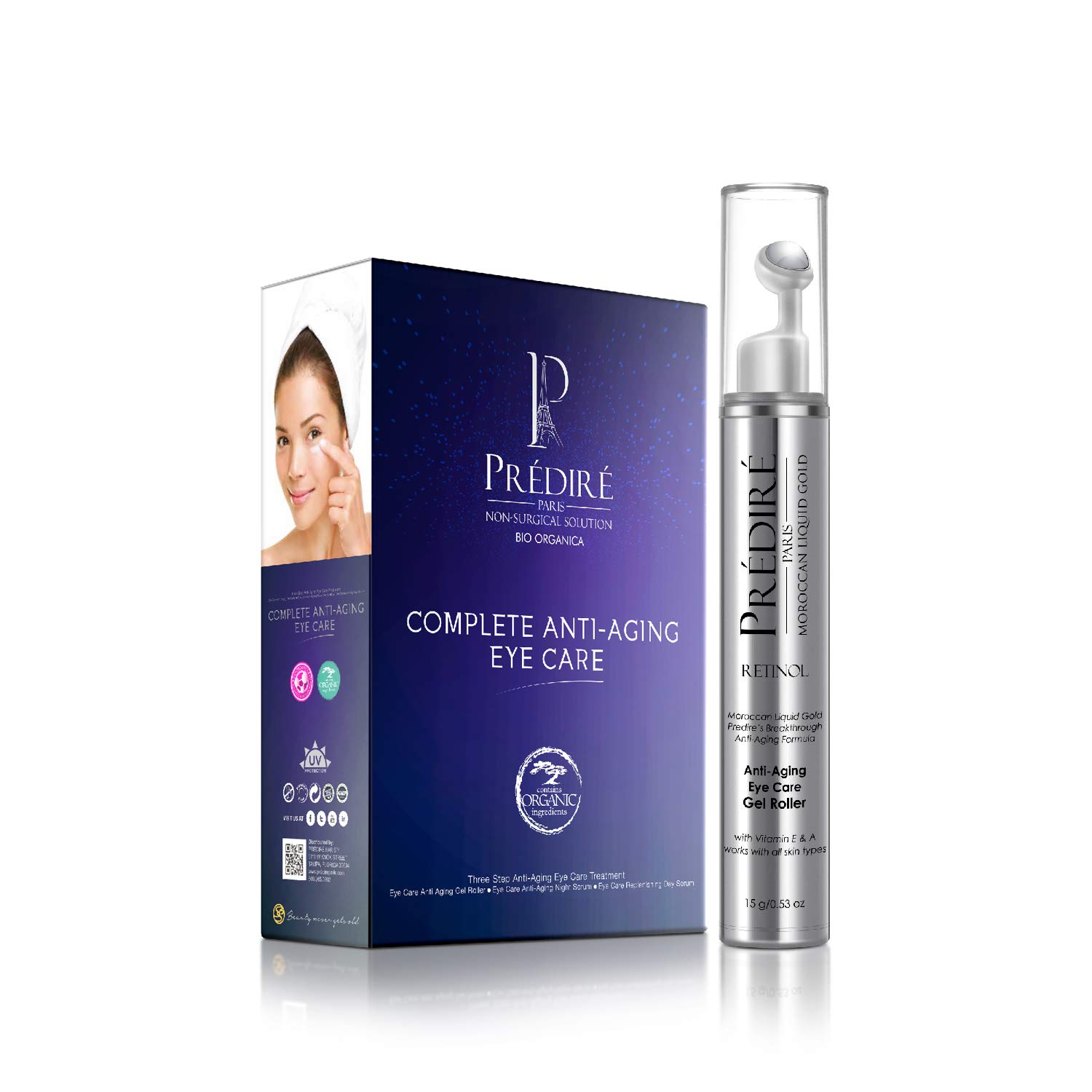 Travel Size Intensive Rapid Renewal Eye Care Anti-Aging Gel Roller - Reduces Puffiness & Dark Circles - Perfect for Overnight Recovery & Morning Refreshment