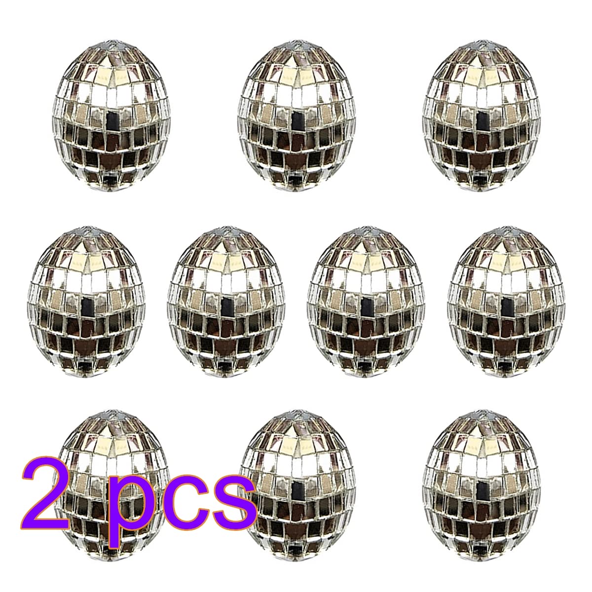 20Pcs Silver Mirrored Easter Eggs - 1.6 Inch Mini Disco Ball Decorations for Easter Basket Stuffers, Wedding Centerpieces & Party Decor - Perfect for Easter Celebrations, Bridal Showers & Home Decor