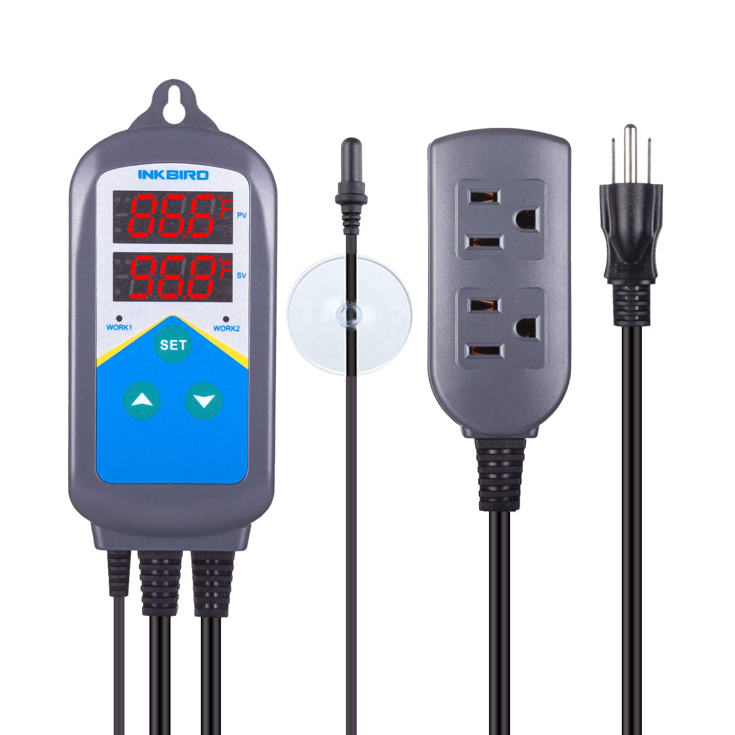 Inkbird Digital Outlet Heat Temperature Controller with Day/Night Mode - Precise Thermostat for Home Brewing, Aquarium, Reptile Breeding & Egg Incubation | Perfect for Heat Mats, Seedlings & Hydroponics