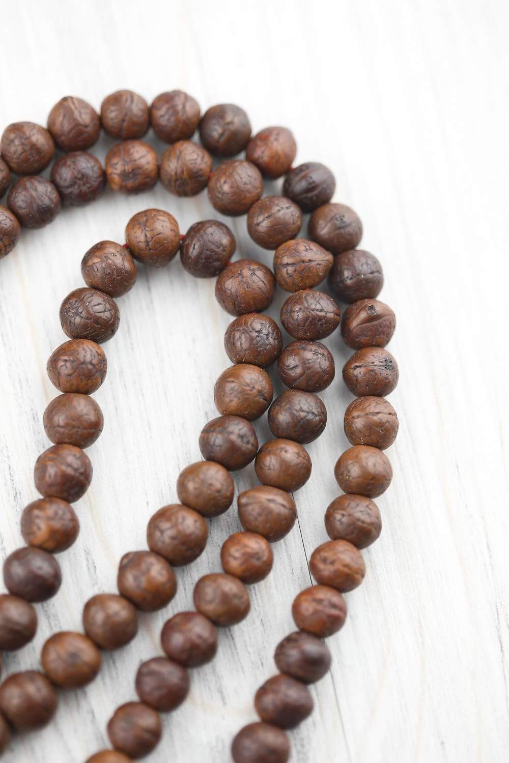 Antique Bodhi Spirit Mala Beads - 108 Natural Wood Prayer Beads for Meditation, Yoga & Spiritual Practice - Buddhist & Hindu Prayer Necklace for Mindfulness & Stress Relief