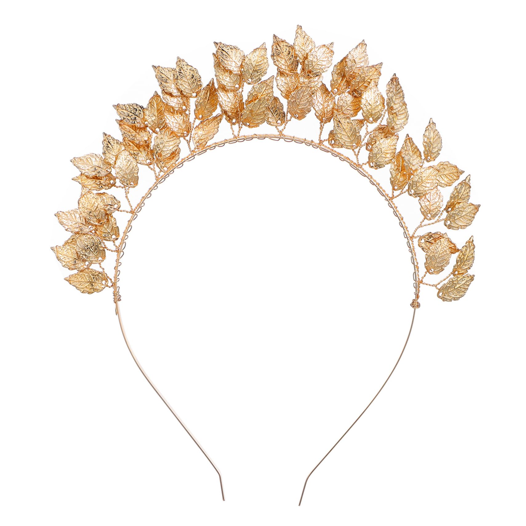 Gold Leaf Headband for Women - Greek Goddess Laurel Crown Hair Band - Roman Leaf Branch Headpiece for Weddings, Cosplay & Boho Fashion