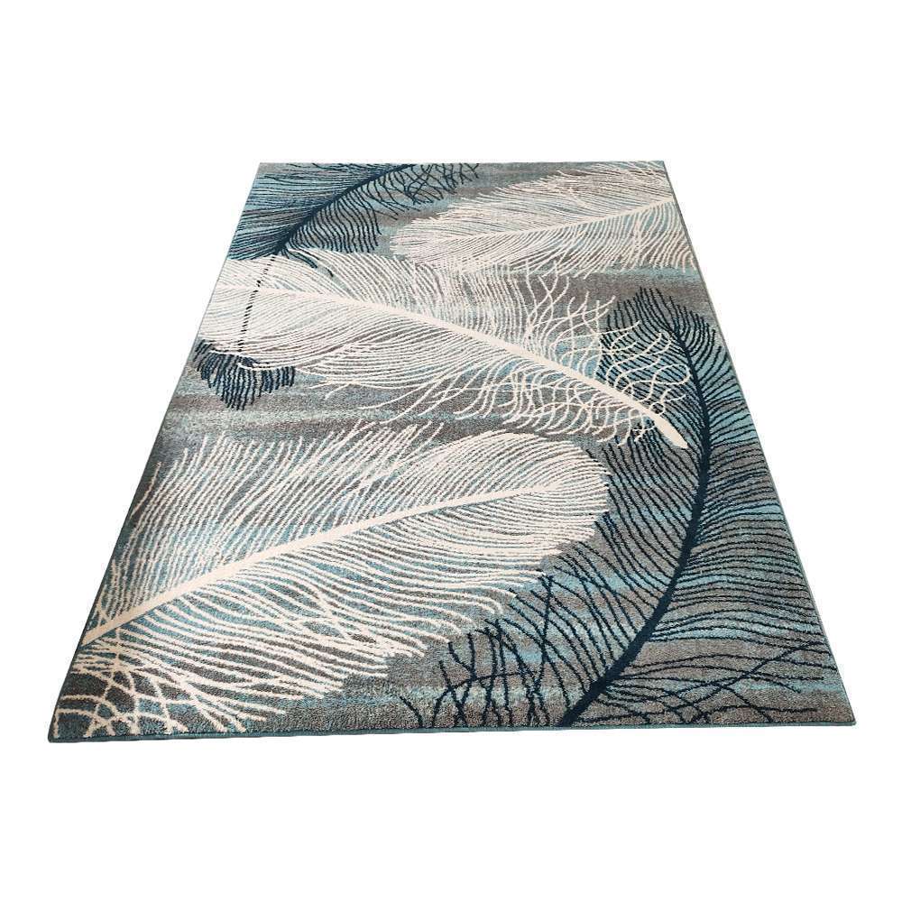Alina Flow Rug 160 x 220cm (5.2 x 7.2ft) Aqua Blue Modern Abstract Area Rug - Soft Living Room Bedroom Carpet for Home Decor