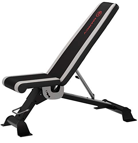 Marcy Foldable Adjustable Weight Bench for Home Gym - Heavy Duty Strength Training Equipment for Full Body Workout - Perfect for Squats, Bench Press & Dumbbell Exercises at Home