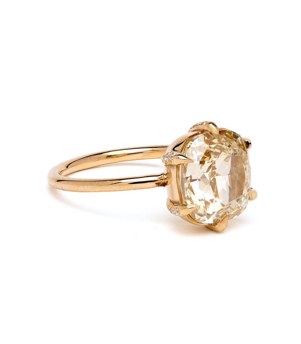 Ella 4.62 Carat Champagne Diamond Engagement Ring for Women - Vintage Style Wedding Band, Proposal Gift, Anniversary Jewelry - Perfect for Bridal, Valentine's Day & Special Occasions