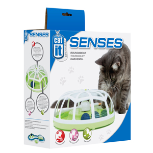 Catit Design Senses Roundabout Interactive Cat Toy with Catnip - Fun Exercise & Stress Relief for Indoor Cats - Perfect for Playtime & Mental Stimulation
