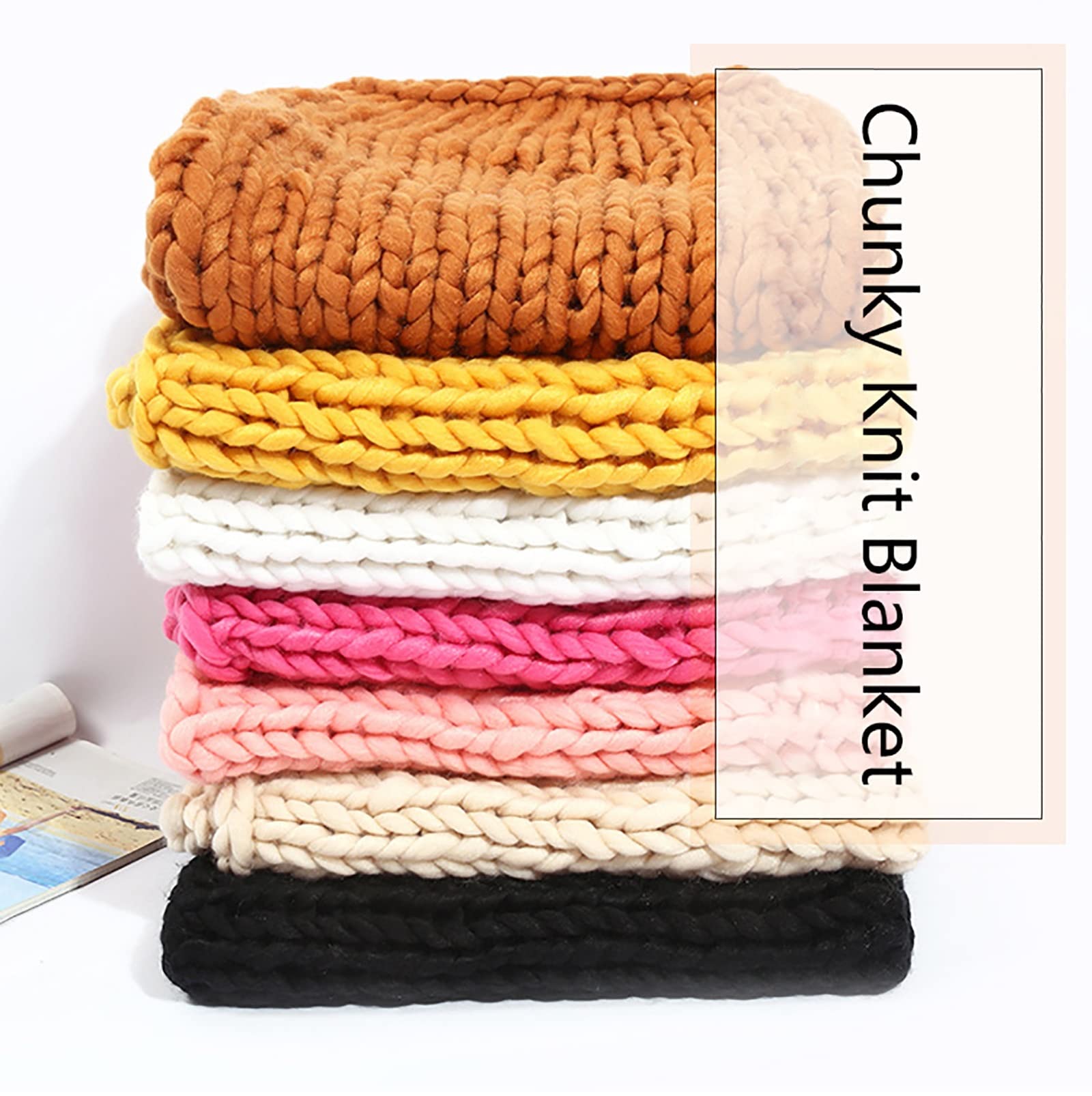 Chunky Knitted Throw Blanket - Ultra Soft & Warm Handwoven Sofa Blanket for Couch, Bed, Chair | Cozy Home Decor, Perfect Gift for Baby & Pets | Winter Comfort for Living Room, Nursery & Pet Bed