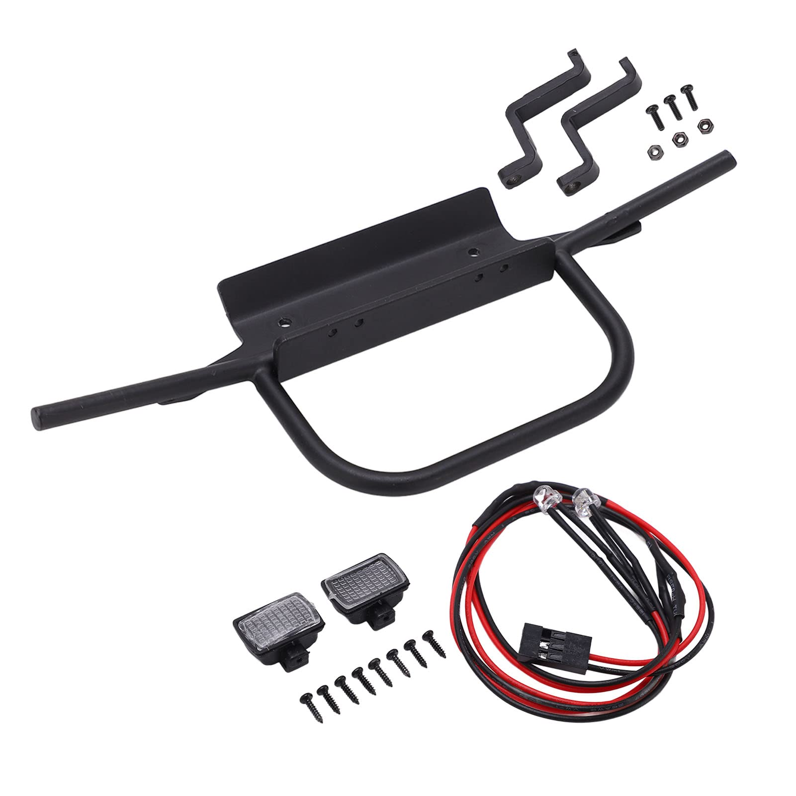 D99S 1:12 RC Car Metal Front Bumper with LED - Anti-Rust & Impact Resistant for Off-Road Racing