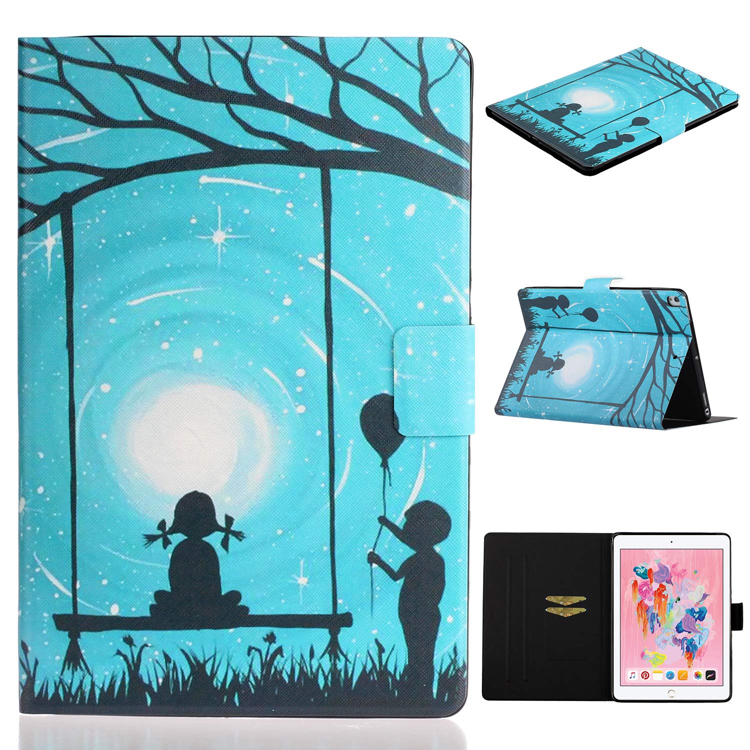 ULiking 10.2 Inch iPad Case for 7th Generation (2019) - Multi-Angle Stand PU Leather Smart Folio Cover with Stylus Holder & Card Pockets | Auto Wake/Sleep | Compatible with Apple iPad 10.2