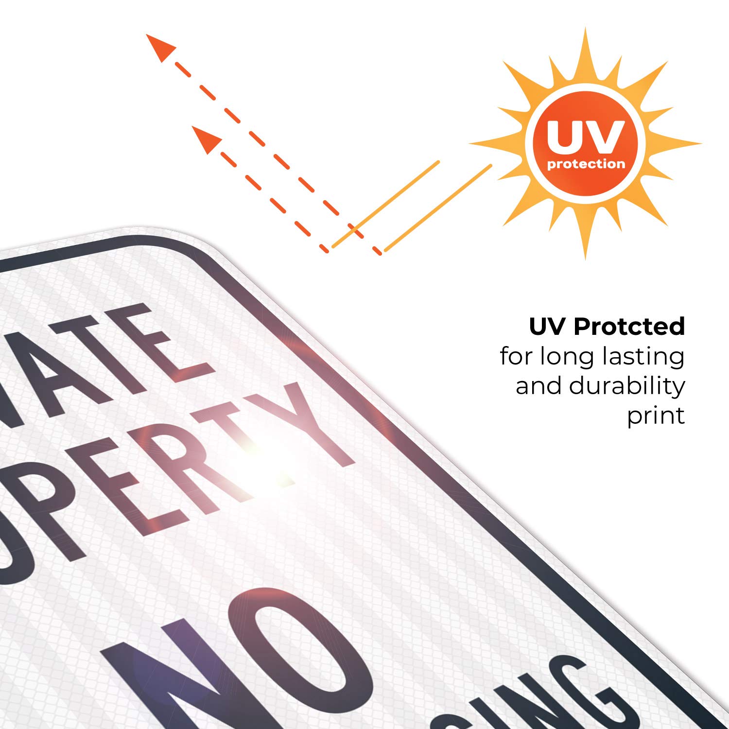Private Property No Trespassing Sign - 12x18 Inch Reflective Aluminum Sign with 3M EGP Coating, Weatherproof & Fade Resistant for Indoor/Outdoor Use - Made in USA - Perfect for Farms, Warehouses, and Home Security