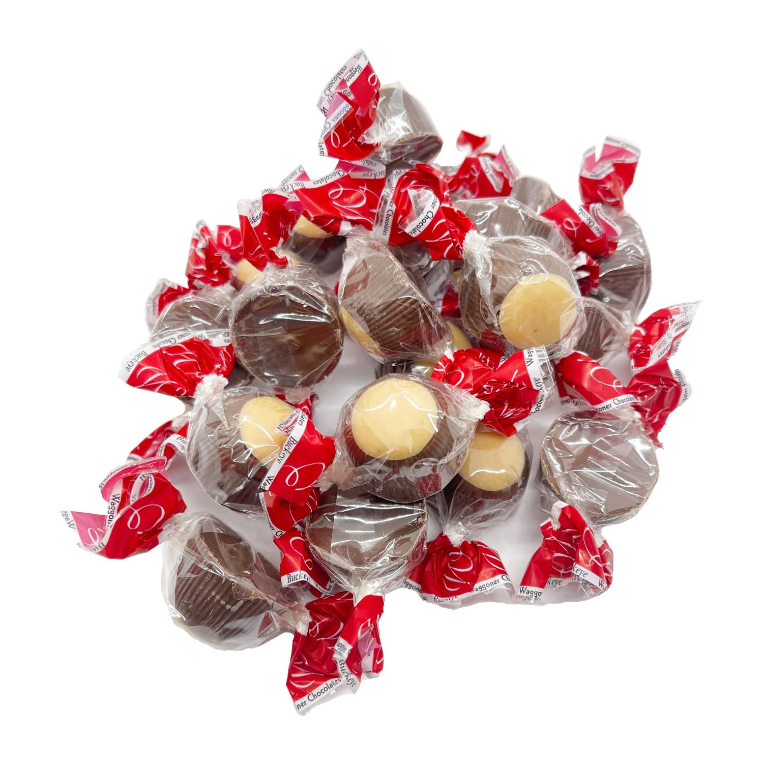 Ohio Made Waggoner Chocolate Buckeyes - Milk Chocolate & Peanut Butter Candy (1 lb Bulk Bag) | Perfect for Gifts, Parties & Holiday Treats | Handcrafted in USA