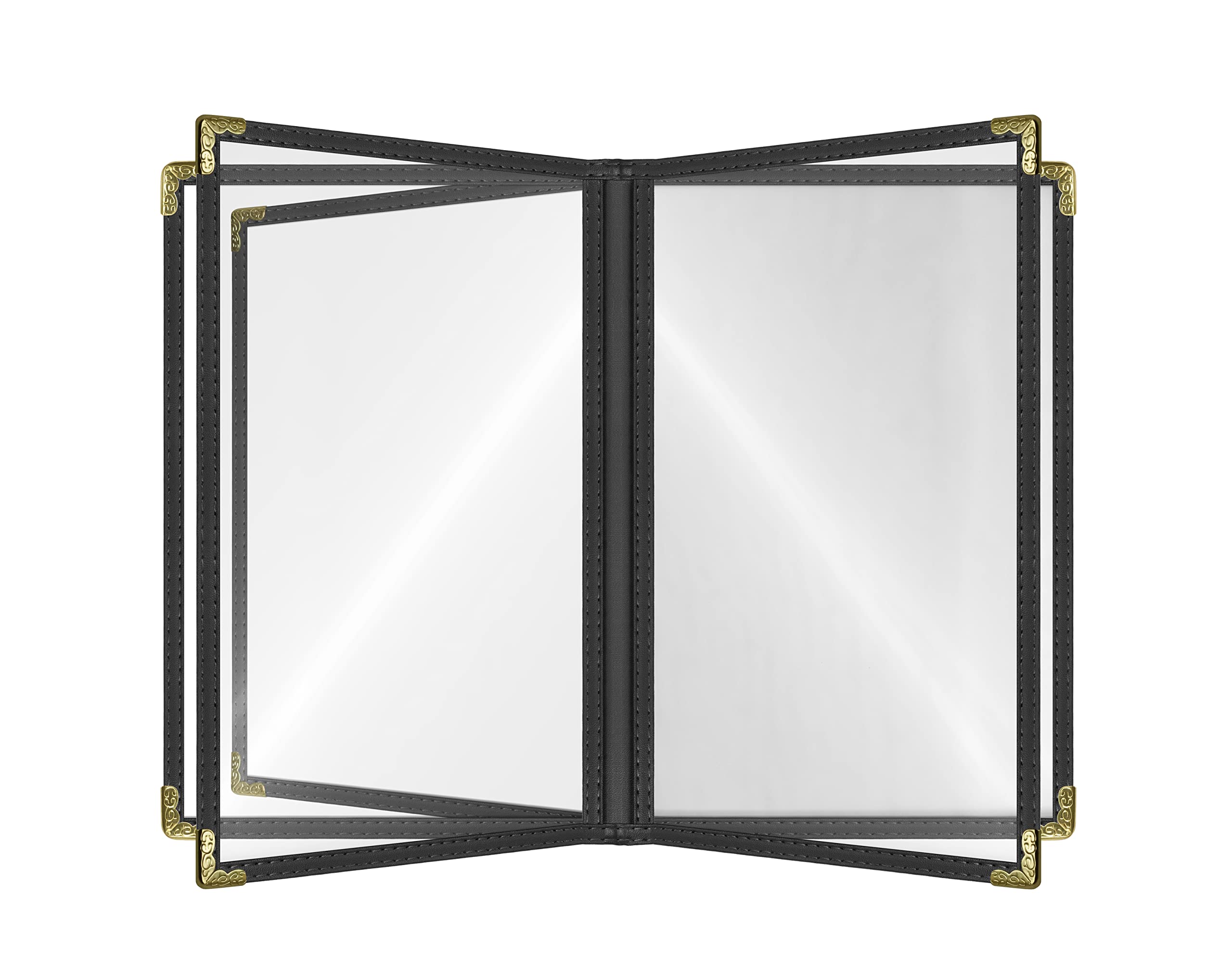 Goodsmart 25-Pack Black Restaurant Menu Covers – 10-View 8.5