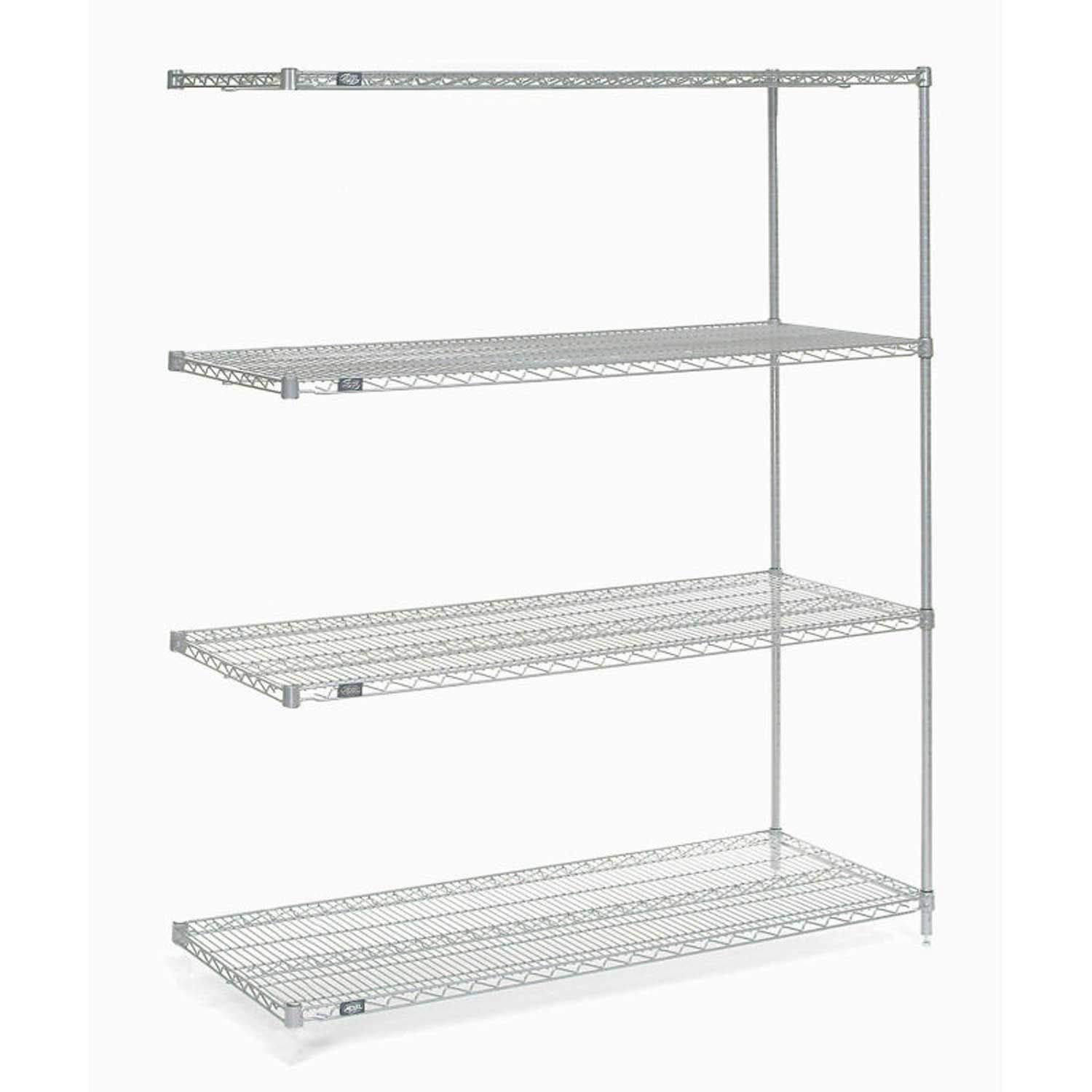 Nexel Poly-Z-Brite 5 Tier Heavy Duty Wire Shelving Unit, 54