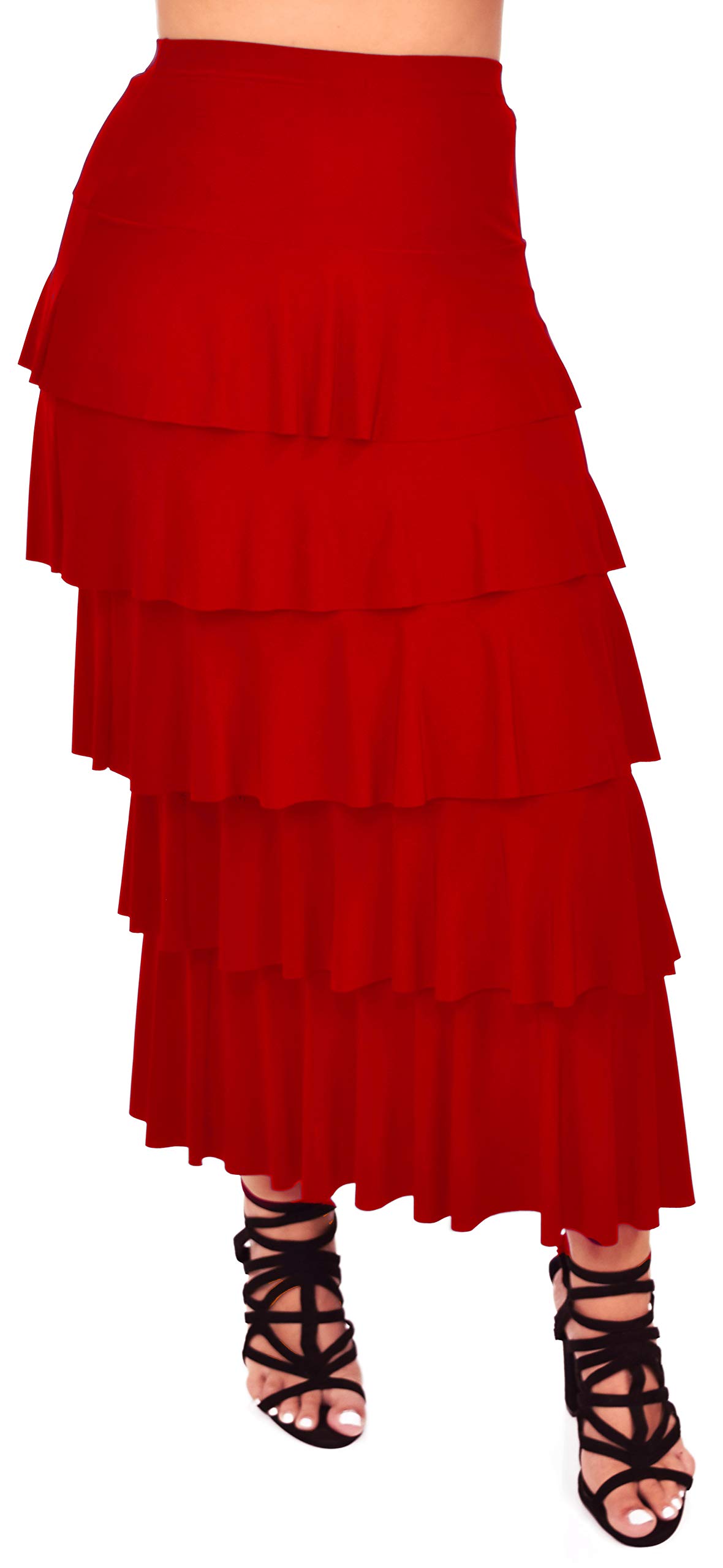 Boho Waterfall Tiered Maxi Skirt for Women - Regular & Plus Sizes | Flowy Layered Long Skirt for Beach, Festival & Summer Outfits
