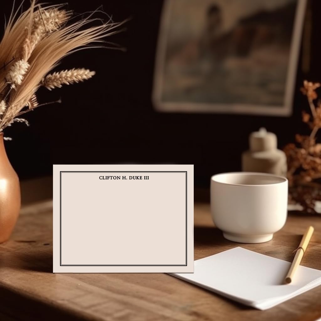 Personalized Stationery Set for Men & Boys - Custom Thank You Notes, Note Cards, & Writing Set in Your Choice of Colors & Quantity - Perfect for Gifts, Office, & Home Use