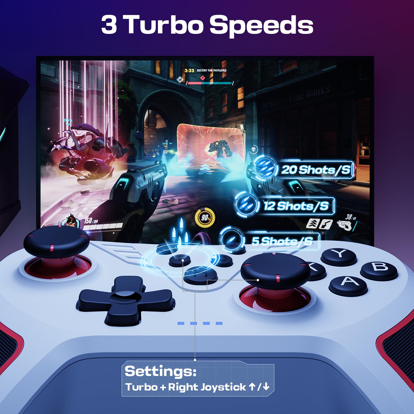 RivalPlay Wired PC Controller with 2 Mappable Buttons & Vibration - for Windows 7/8/10/11 Gaming