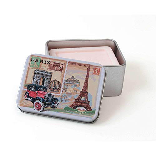 Le Blanc Rose Soap in Travel Tin - Handmade Natural Soap for Travel, Gifts & Luxury Bathing | Perfect for Hotels, Camping & Home Spa