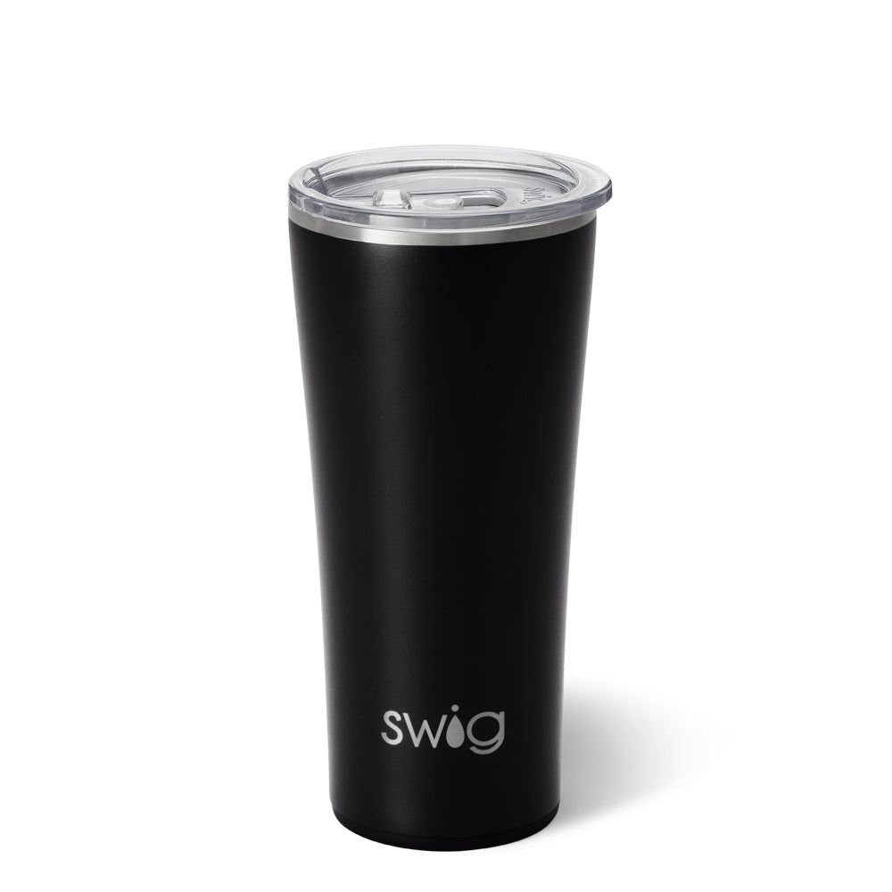 22oz Black Insulated Stainless Steel Tumbler Cup - Keeps Drinks Hot/Cold for Hours - Perfect for Coffee, Tea, Water & Outdoor Activities