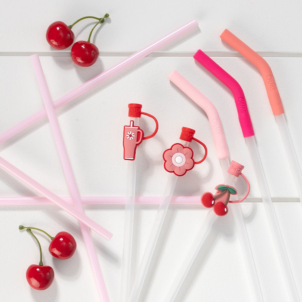 Cherry Pie Straw Topper Set - 12 Pack Decorative Cupcake Toppers for Birthday Parties, Baby Showers & Baking Decorations - Fun Dessert Accessories for Cakes, Cupcakes & Sweet Treats