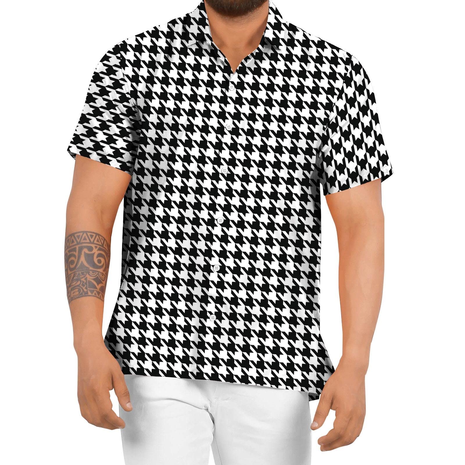 Men's Casual Short Sleeve Hawaiian Shirt - Tropical Print Button Down Shirt for Summer | Beach Vacation, Party, Outdoor & Casual Wear | Regular Fit Dress Shirt