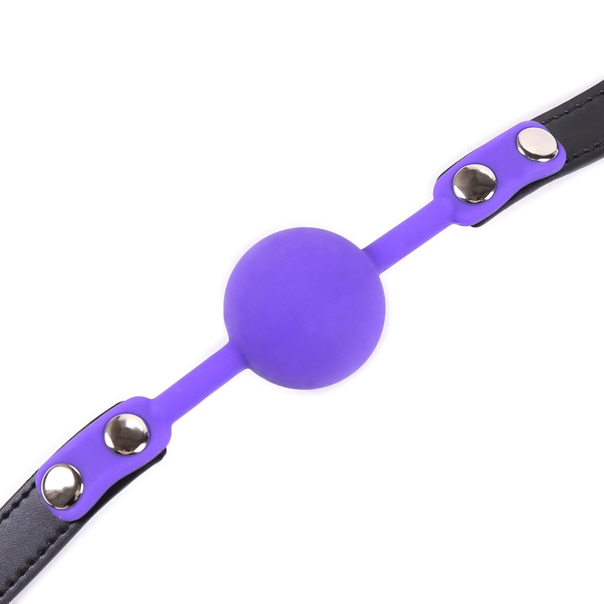 Premium Open Mouth Silicone Ball Gag for BDSM Bondage & Adult Play - Comfortable Breathable Sex Toy for Roleplay & Sensory Restraint (Purple) - Perfect for Couples' Bedroom Games & Kink Exploration