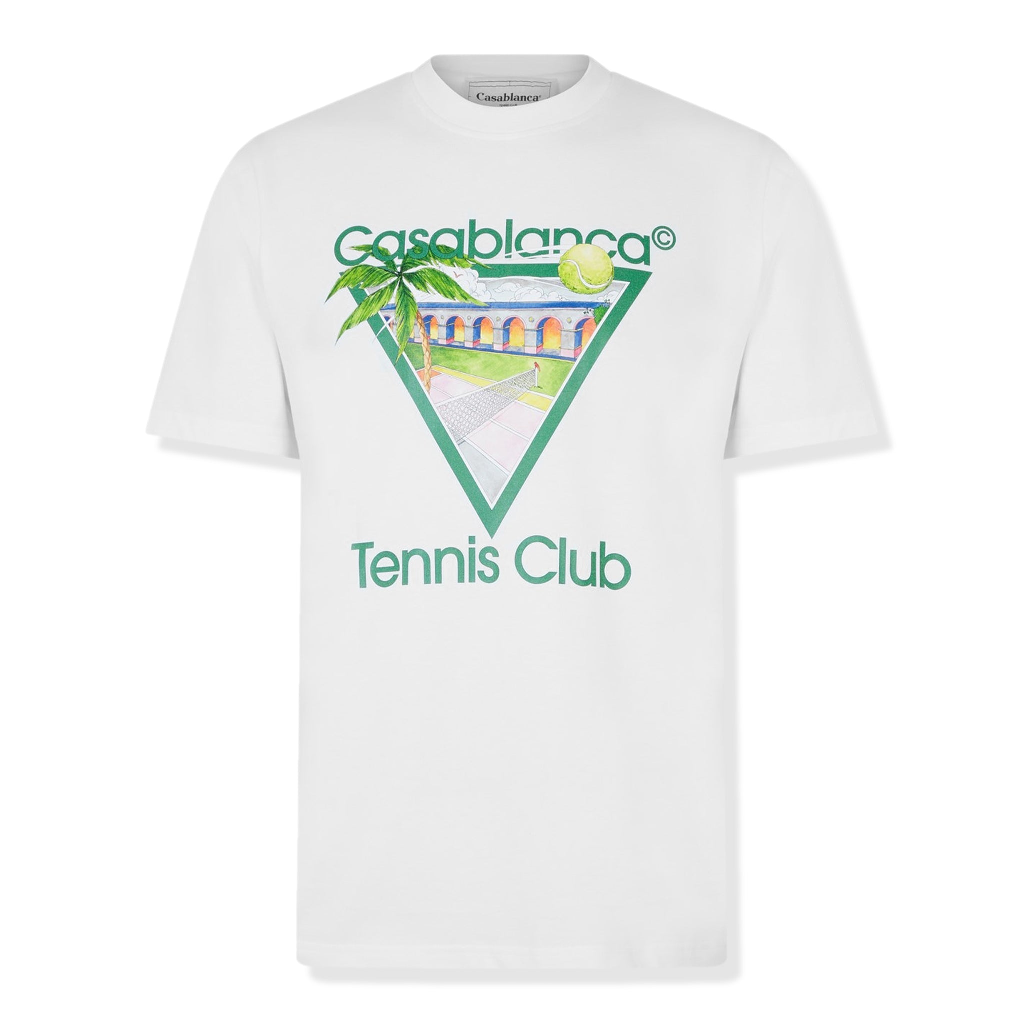 Casablanca Casa Tennis Club White T-Shirt for Men & Women - Premium Cotton Comfort Fit Tee - Perfect for Tennis, Casual Wear & Everyday Outfits