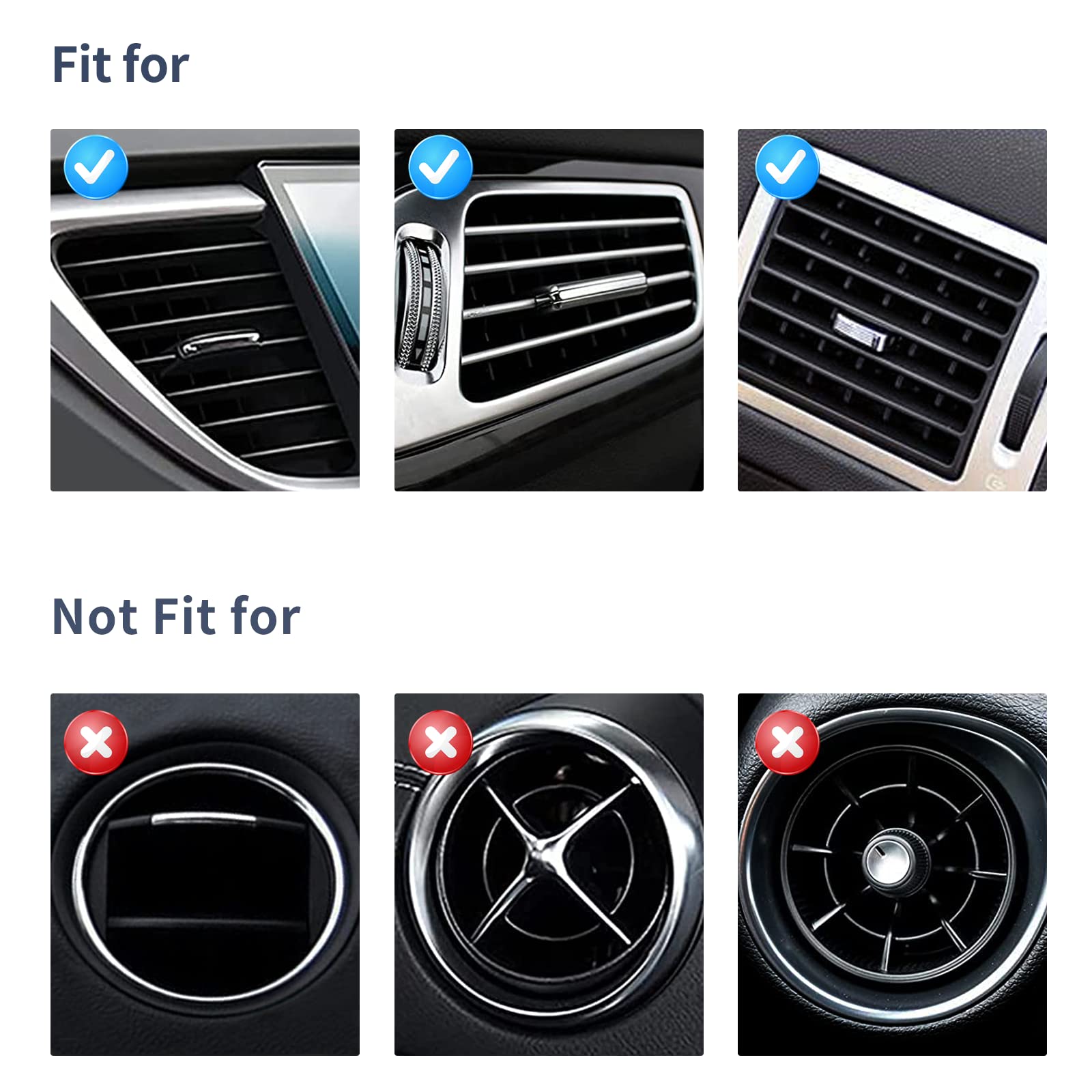 INSAUTO 10Pcs Rhinestone Car Air Conditioner Vent Decoration Strips - Bling Car Vent Outlet Trim Accessories for Women & Girls (White) | Perfect for Customizing Your Vehicle Interior & Adding Glam Style