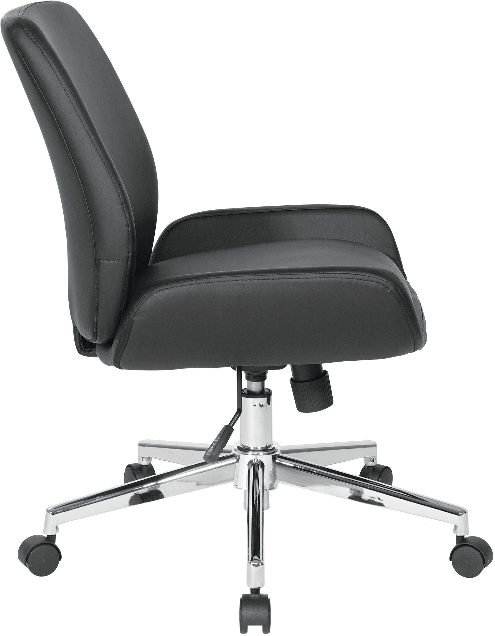 Office Star Faux Leather Home Office Chair with Chrome Base [FL61903C] - Ergonomic Desk Chair for Work from Home, Computer Gaming & Study