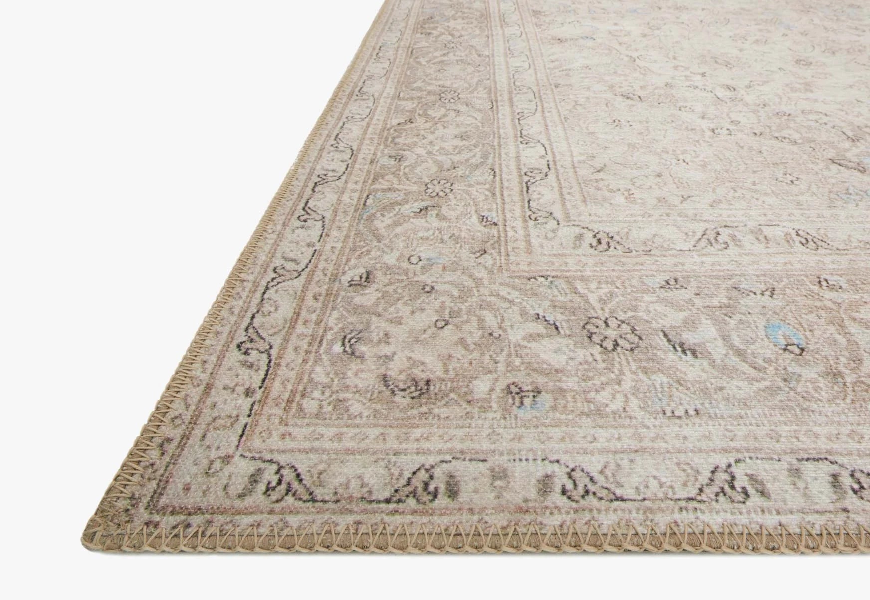 Loloi Loren Soft Area Rug - Sand & Taupe 3.5' x 5.5' Modern Boho Rug for Living Room, Bedroom, Dining Room - Non-Slip Floor Carpet for Home Decor