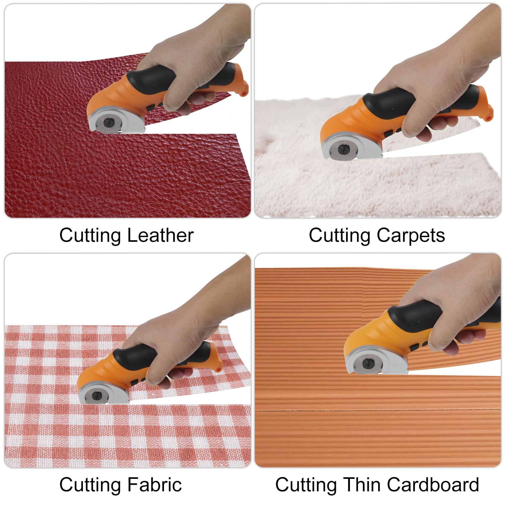 4V Cordless Electric Scissors - Rechargeable Cardboard & Fabric Cutter with Sharp Blade for DIY, Packaging, Crafts | Perfect for Cardboard Boxes, Leather, Foam Cutting (Orange)