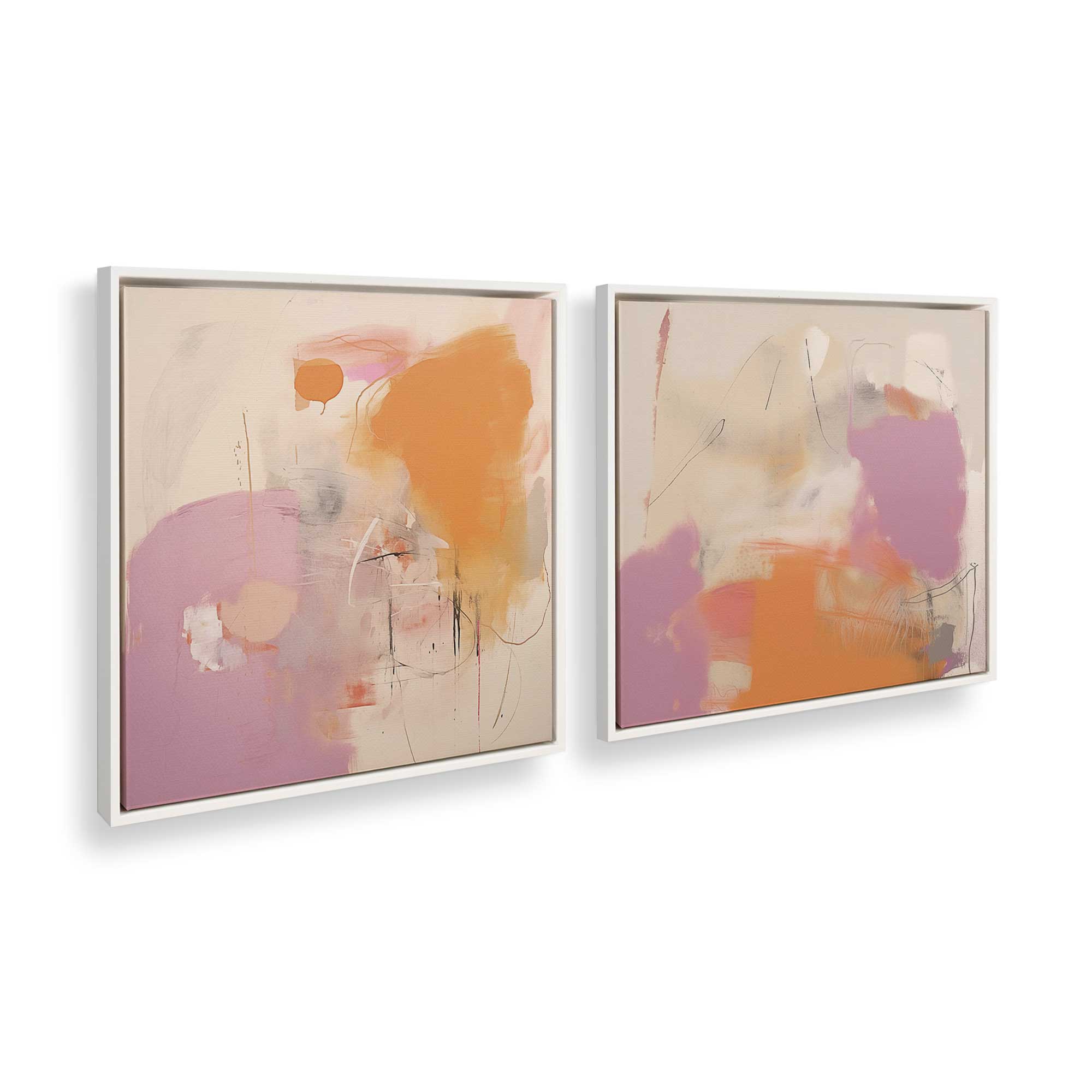 Premium Cotton Candy Delight Canvas Art Set of 2 - Sweet Home Decor for Bedroom, Living Room & Nursery Wall