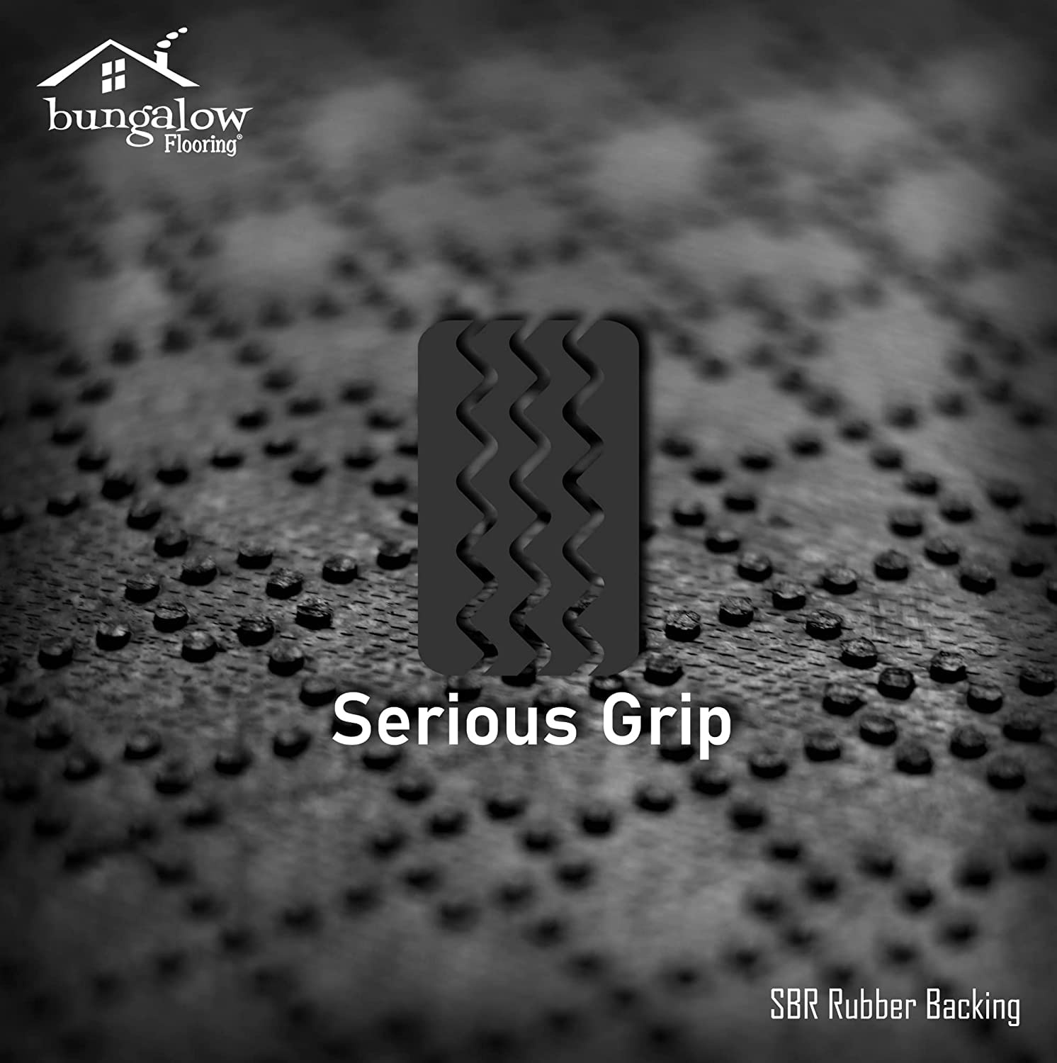 Premium Bungalow Flooring Waterhog Door Mat 2' x 3' - Skid Resistant Indoor/Outdoor Rug - Durable USA-Made Floor Covering with Water-Trapping Design - Charcoal Squares Collection - Perfect for Entryways, Patios & High-Traffic Areas