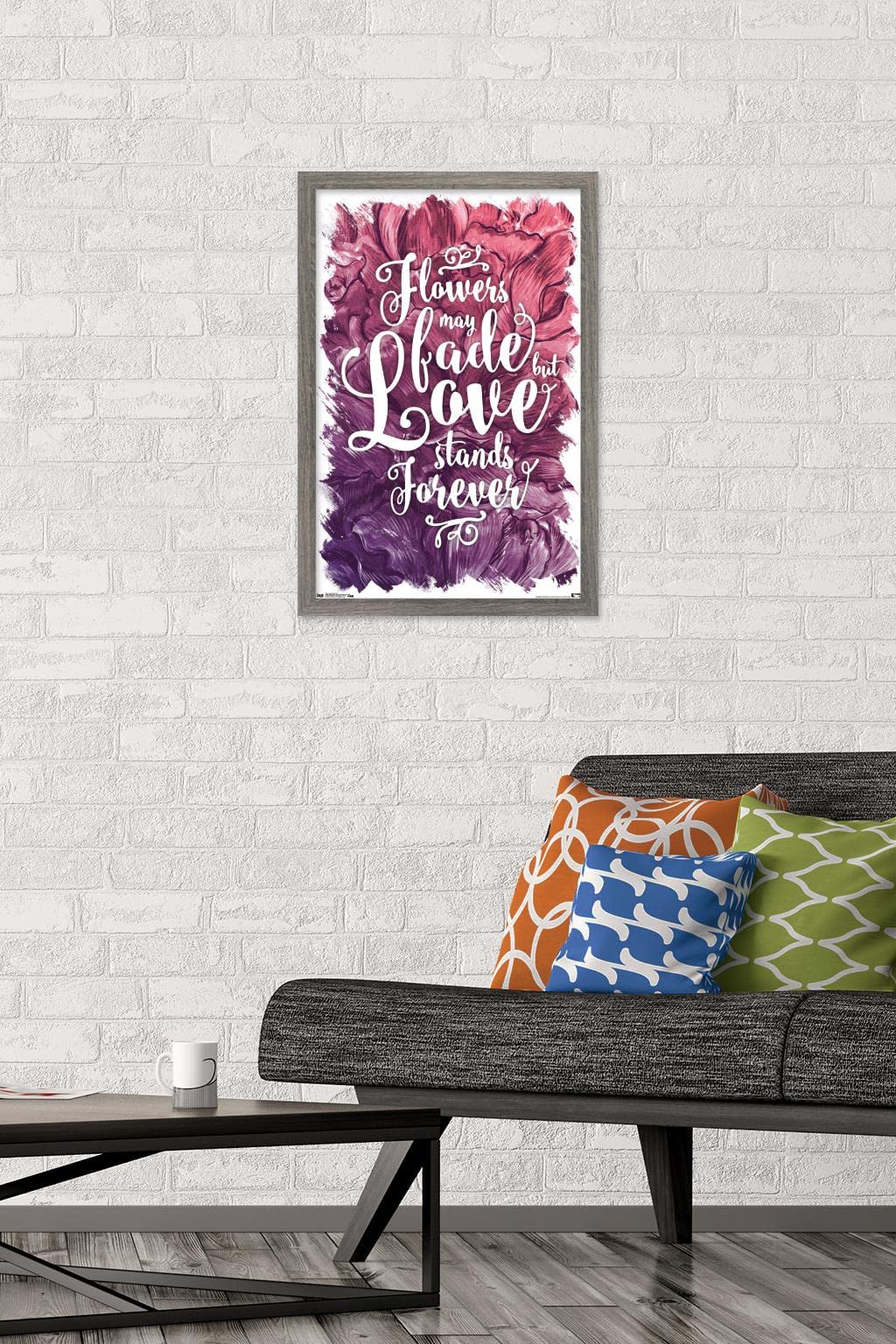 Eternal Love Wall Art - 22.4x14.7 Inch Rustic Barnwood Framed Poster - Perfect for Bedroom, Living Room & Wedding Decor