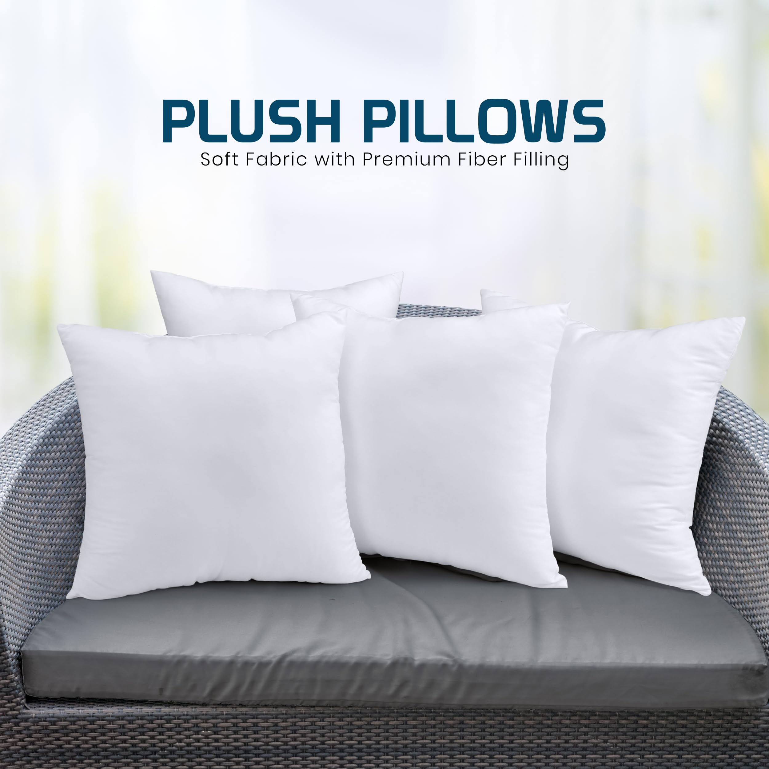 Utopia Bedding 24-Pack White Throw Pillows 20x20 Inches - Decorative Couch & Sofa Pillows for Bedroom, Living Room - Perfect for Home Decor, Accent Pillows, and Cozy Comfort
