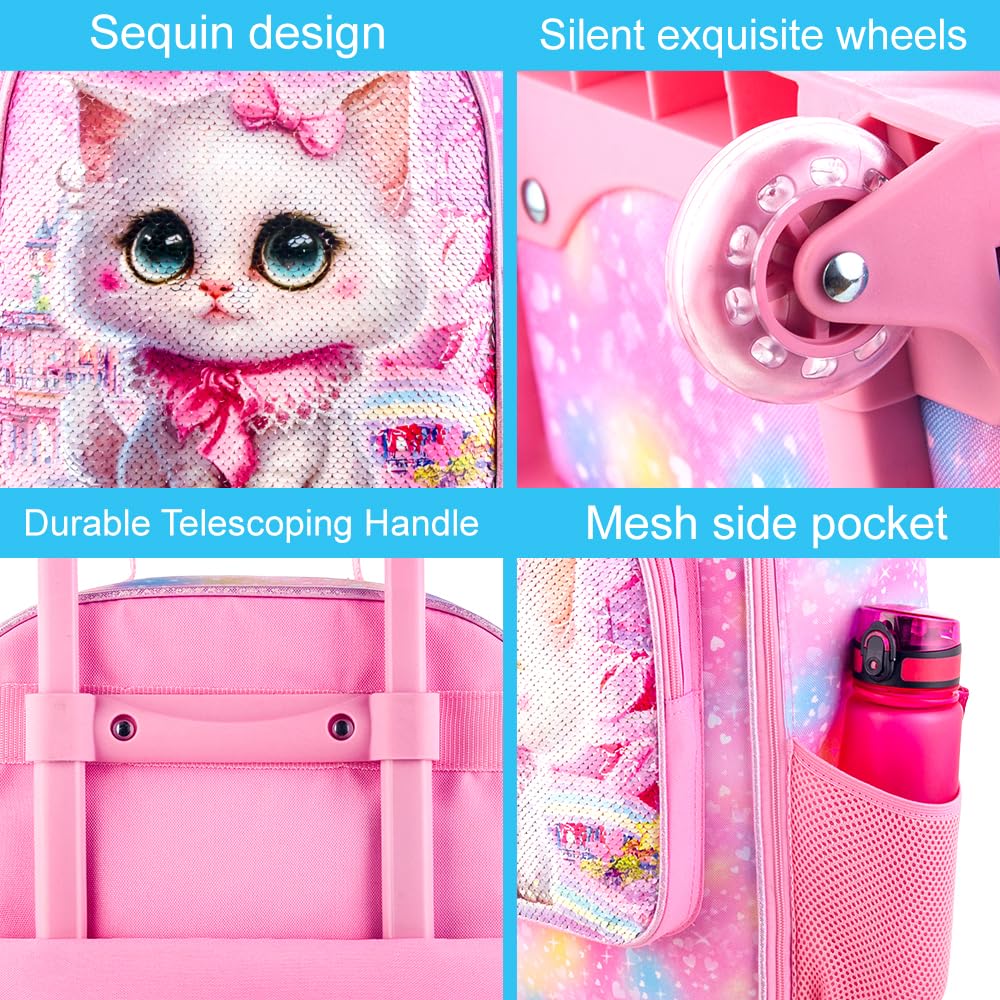 Kids Rolling Luggage for Boys and Girls - Toddler Travel Carry-On Suitcase with Wheels - Perfect for Airplane Trips, Family Vacations & School Sleepovers