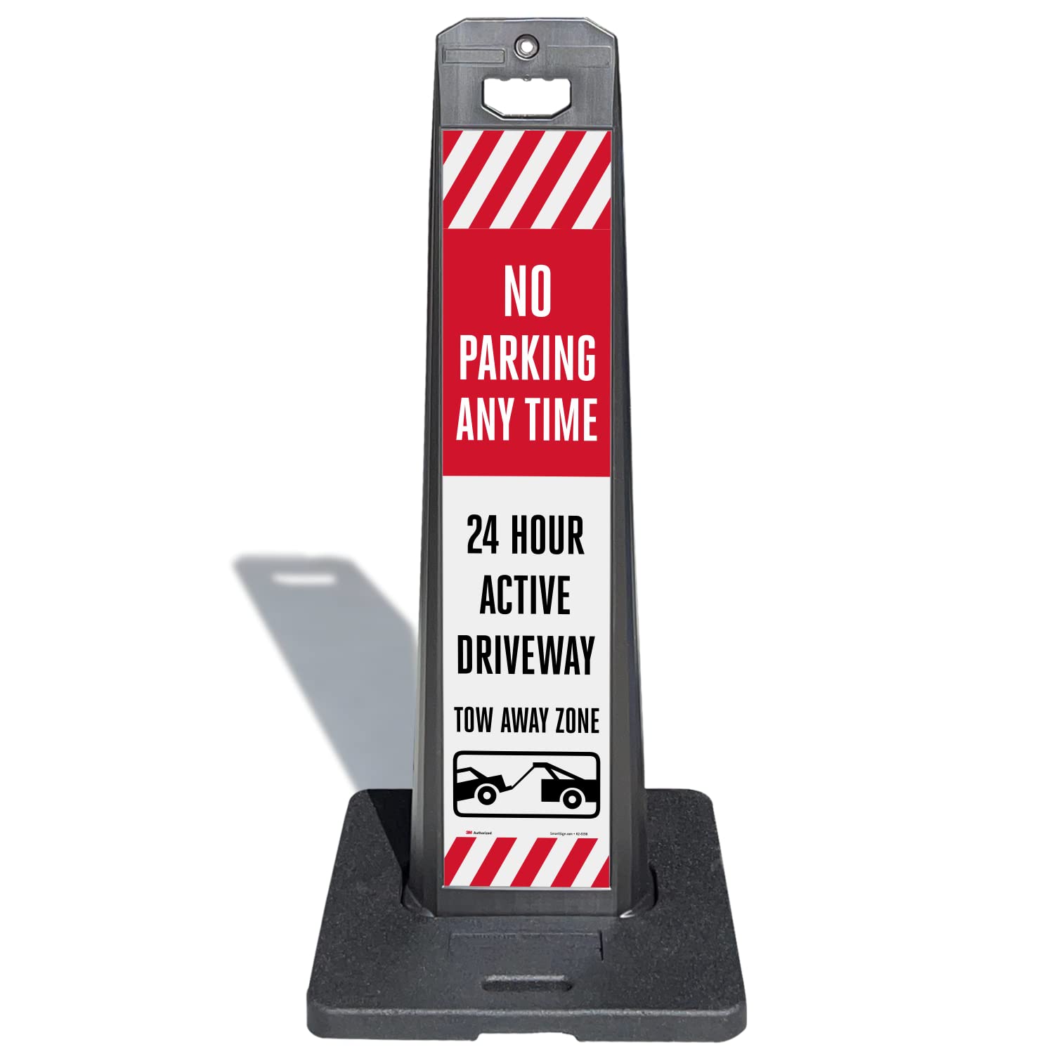 No Parking Anytime 24Hr Active Driveway Sign - Double-Sided 7.875