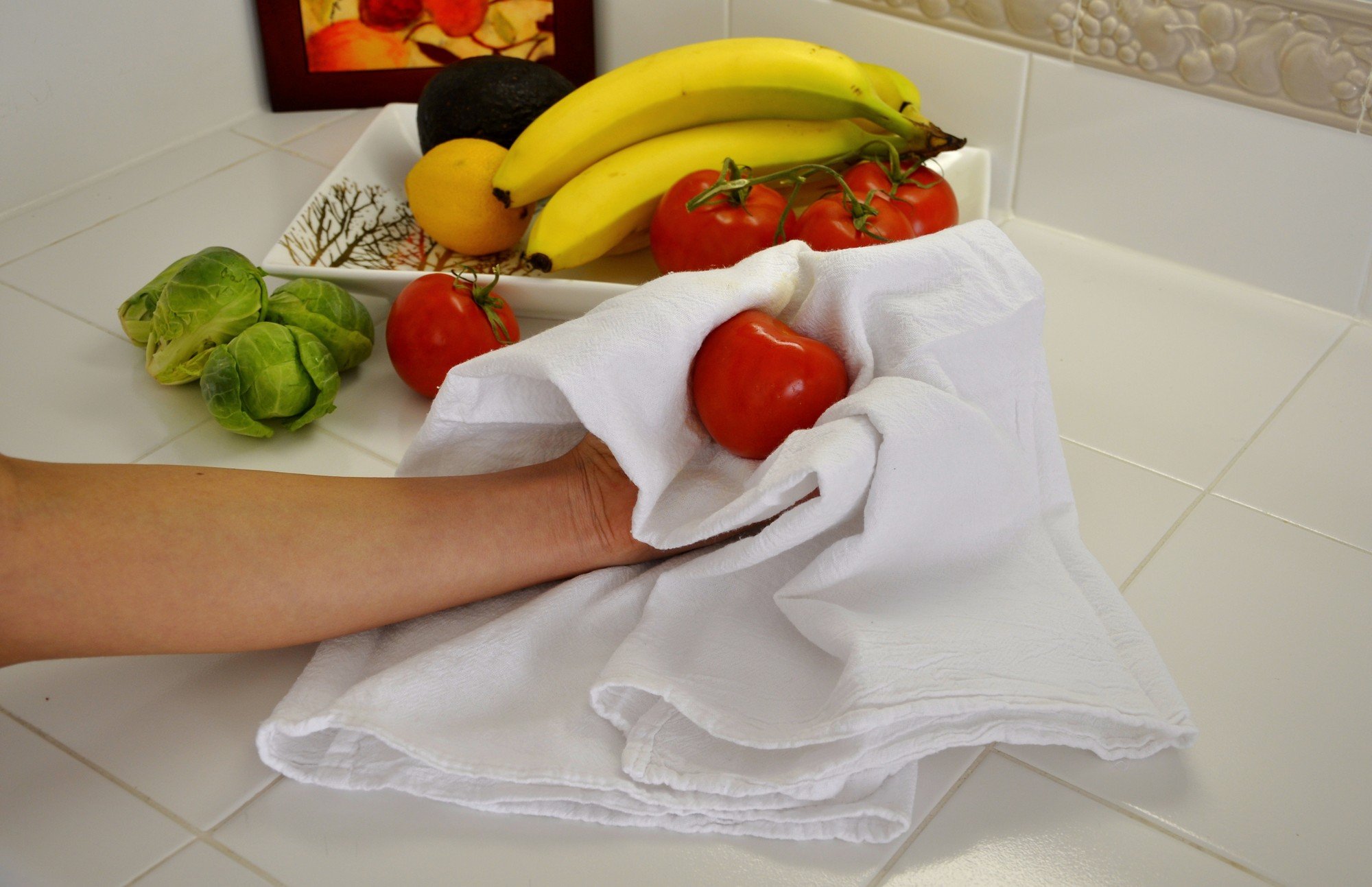 Premium Reusable Cotton Flour Sack Towels - Ultra Soft & Lint-Free Kitchen Towels for Cooking, Baking & Food Prep (28