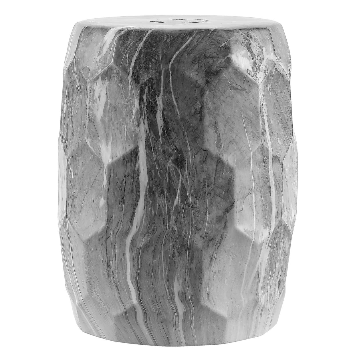 SAFAVIEH Outdoor Collection Dain Rustic Black Ceramic Garden Stool - Weather-Resistant Decorative Side Table for Patio, Porch & Garden Decor