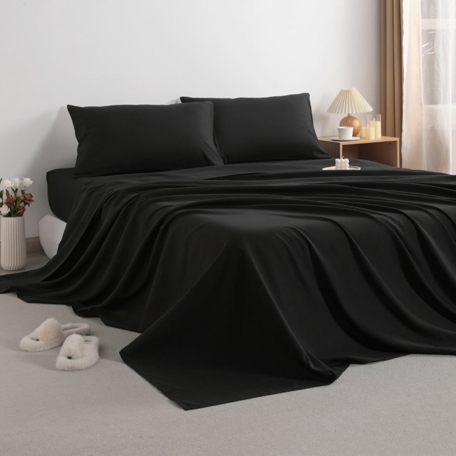 NTBAY Microfiber Bed Sheet Set - Ultra Soft, Wrinkle & Stain Resistant Queen Size 4-Piece Set | Breathable Bedding for All Seasons | Perfect for Master Bedroom, Guest Room & Dorm