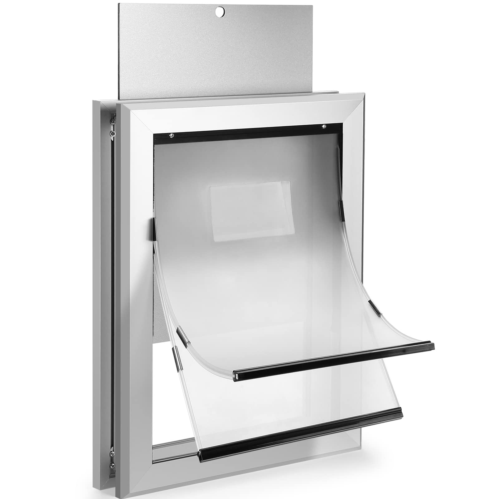 Ownpets Weatherproof Double Flap Aluminum Pet Door for Large Dogs Up to 110lbs - Durable Sliding Close Plate, Easy Installation & Energy Efficient - Perfect for Patio, Garage & Indoor/Outdoor Pet Access