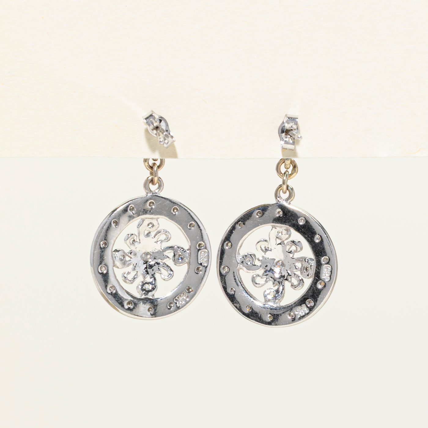 14K Gold Diamond Cluster Dangle Earrings - 0.21ctw Total Weight | Elegant Drop Earrings for Women | Perfect for Weddings, Parties & Special Occasions