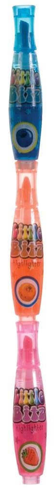 Raymond Geddes Little Bitz Stackable Scented Highlighters - 100 Pack of Colorful Chisel Tip Markers for School, Office & Study Notes Organization