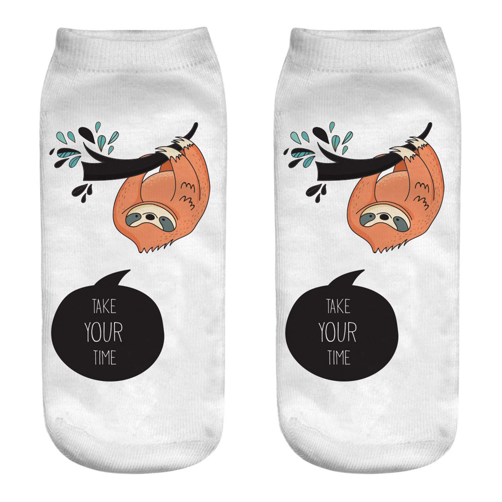 FIN86 Cotton Slim Fit Breathable Ankle Socks for Men & Women - 3D Animal Print Casual Work Business & Sports Socks - Perfect for Office, Gym, Running and Daily Wear