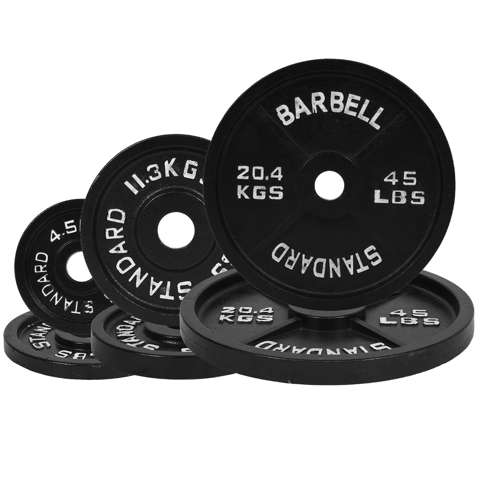 Kitpor 2 Inch Olympic Grip Weight Plates - 2.5/5/10/25/35/45 lbs Cast Iron Strength Training Plates for Weight Loss, Cardio & Home Gym Workouts | Perfect for CrossFit, Powerlifting & Functional Fitness Training