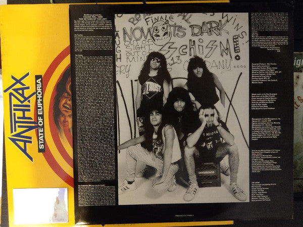 Anthrax State Of Euphoria Limited Edition Vinyl LP Album (NM or M) - Perfect for Rock Music Collectors & Vinyl Enthusiasts